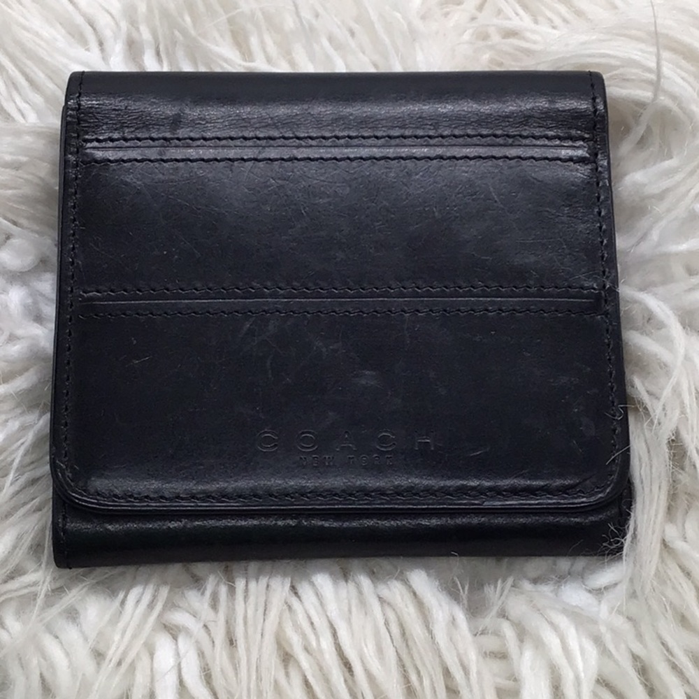 Men’s Coach York Vintage Black Leather Wallet